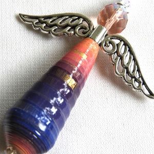 Handmade Upcycled Paper Bead Angel Ornament
